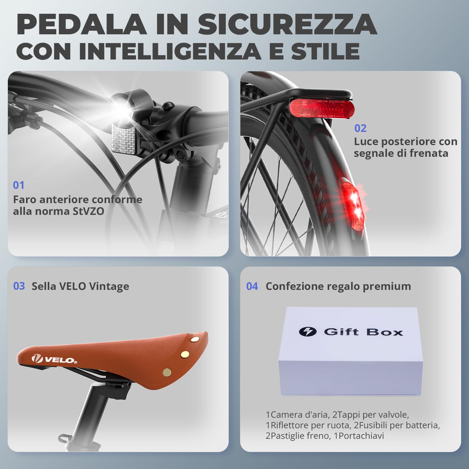 Fafrees F700M Bicicletta Elettrica, Bici Da Strada Elettrica Da 250 W Per Adulti, Batteria Da 36 V/10 Ah, 700C*42C, Freni A Disco Idraulici, Ebike 9-Velocità, Autonomia100 KM