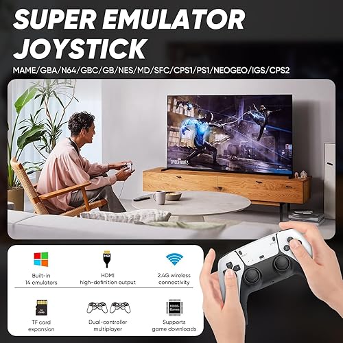 Miniatura 5 de 2026 128 GB actualizado M15 Retro Game Stick, consola de videojuegos HDMI 4K con más de 40,000 juegos clásicos incorporados, 14 emuladores, Stick &