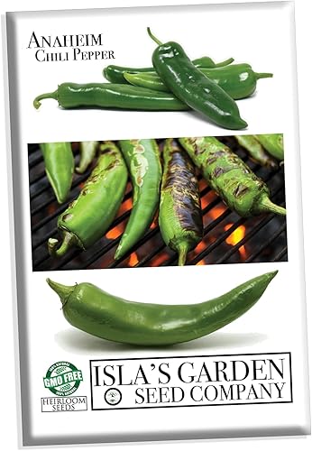 Anaheim - Semillas de plantas de chile más de 100 semillas de reliquia por paquete semillas de jardín de Islas Garden semillas sin OMG tasas de