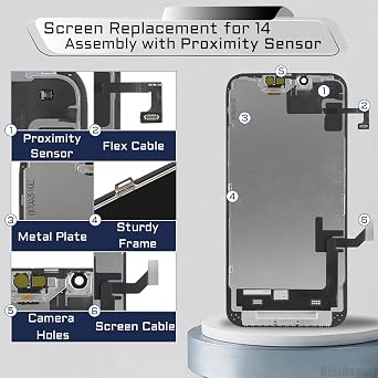 for iPhone 14 Screen Replacement 6.1'' LCD with Earpiece