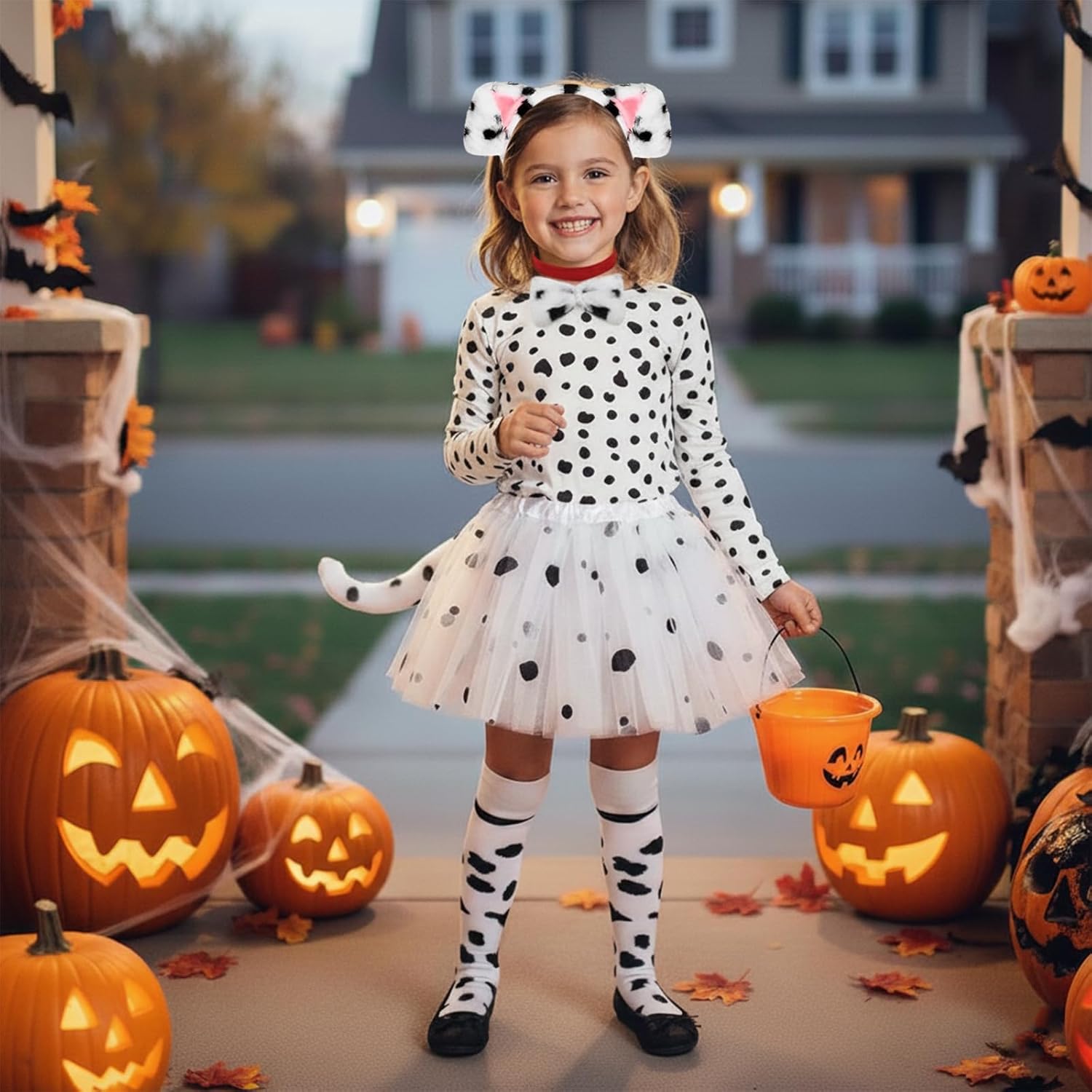 Dalmatian Costume Girls, 101 Days of School Dog Costume Set Kids Tutu Headband Accessories Halloween Animal Party - Image 7