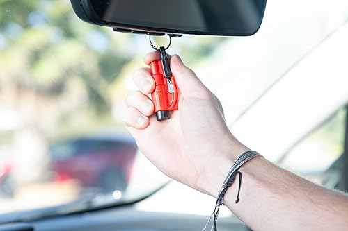 Miniatura 47 de RESQME Herramienta de escape de coche con llavero de emergencia original, cortador de cinturón de seguridad 2 en 1 y rompevanas, fabricado en Verde