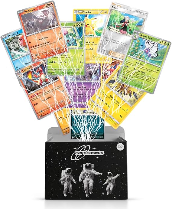 100 Card Set - Pokemon Cards English - Original Pokemon Trading Cards Including 12 Holo/Reverse Holo + 100 Card Sleeves - No Duplicates - Trading Cards Gift Box - Gift for Children & Collectors