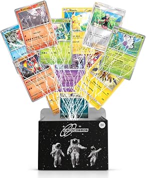 100 Card Set - Pokemon Cards English - Original Pokemon Trading Cards Including 12 Holo/Reverse Holo + 100 Card Sleeves - No Duplicates - Trading Cards Gift Box - Gift for Children & Collectors
