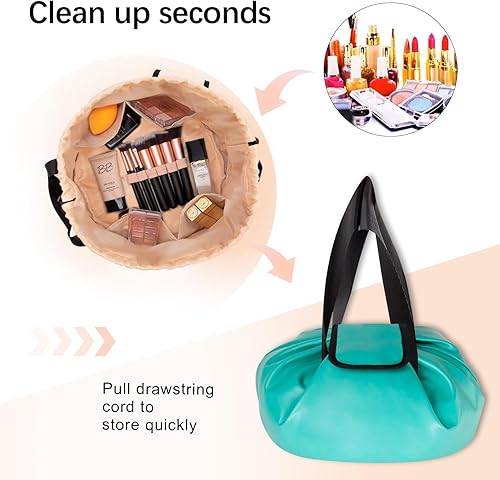 Miniatura 6 de Organizador de maquillaje grande con cordón, bolsa de maquillaje, bolsa de cosméticos, bolsa de aseo para viajes, bolsas de maquillaje portátiles