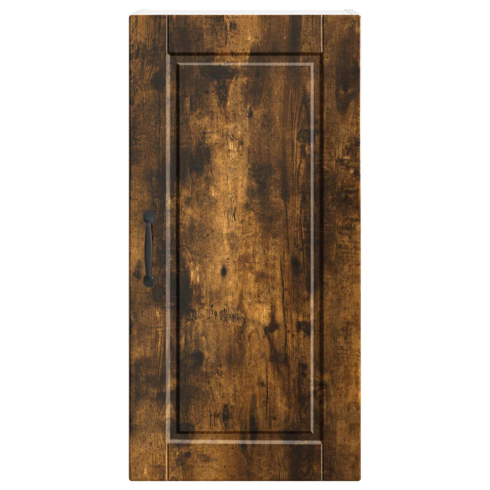 Porto - Armadietto da parete in legno di rovere affumicato, 40 x 31 x 80 cm, 2 ante, 3 ripiani, mobile da cucina, dispensa, armadietto pensile, adatto per riporre oggetti e stoviglie