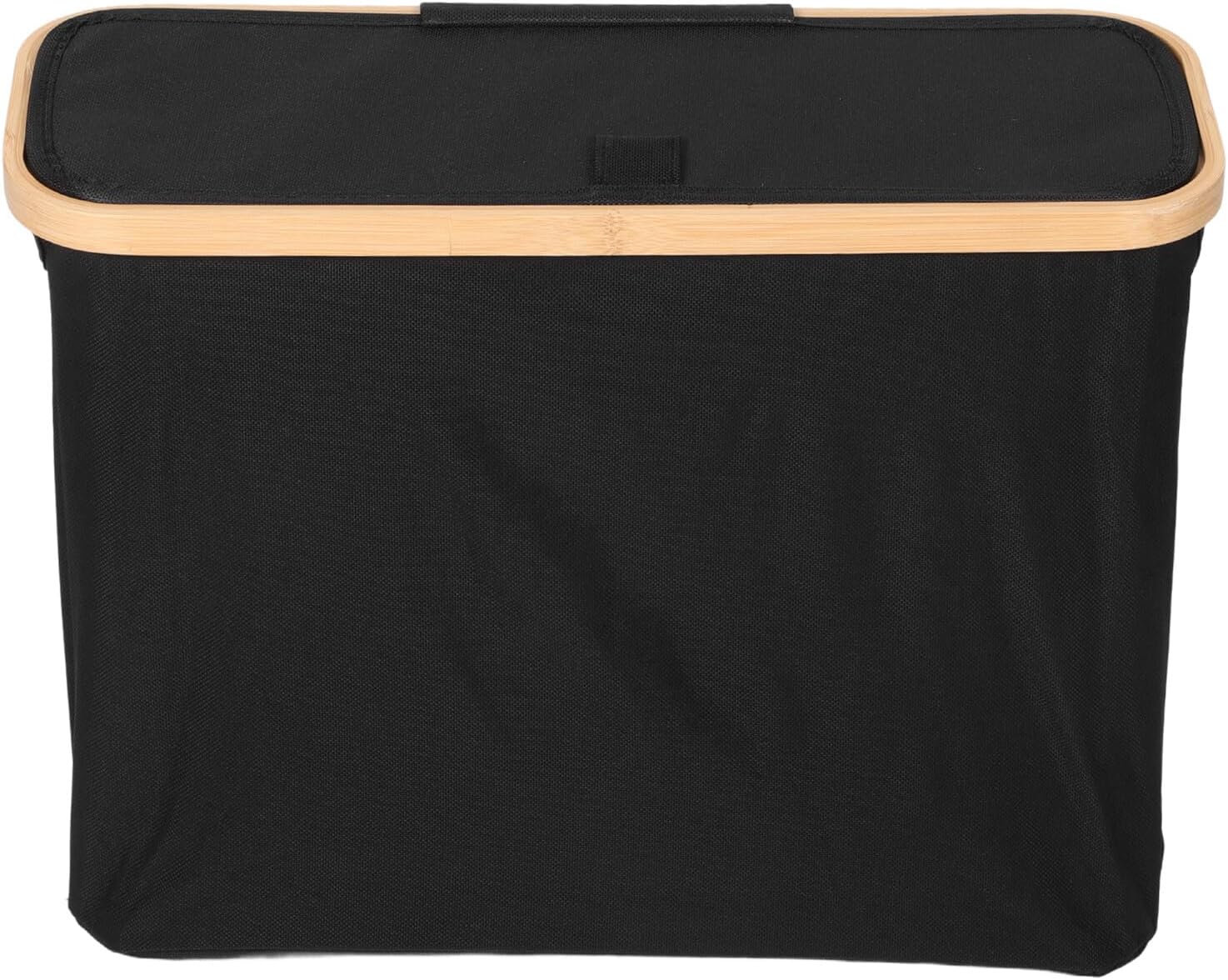 Toilet Paper Holder Basket with Lid, Large Black Fabric Storage Bin, Waterproof and Dustproof Toilet Paper Organizer for Bathroom Cabinet and Laundry Use