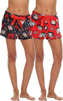 ここEaphi FLUFFY SHORT PANTS COCO BRANDS Womens Pajama Shorts - 2 Pack Graphic Womens Pj