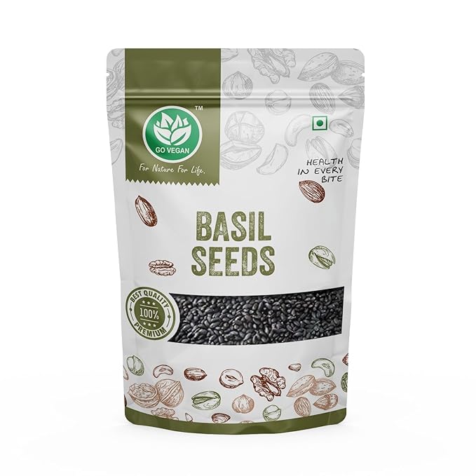 Go Vegan Raw Basil Seeds for Weight Loss | Sabja Seed, Takmuria Seeds 250g - Diwali Gift Pack