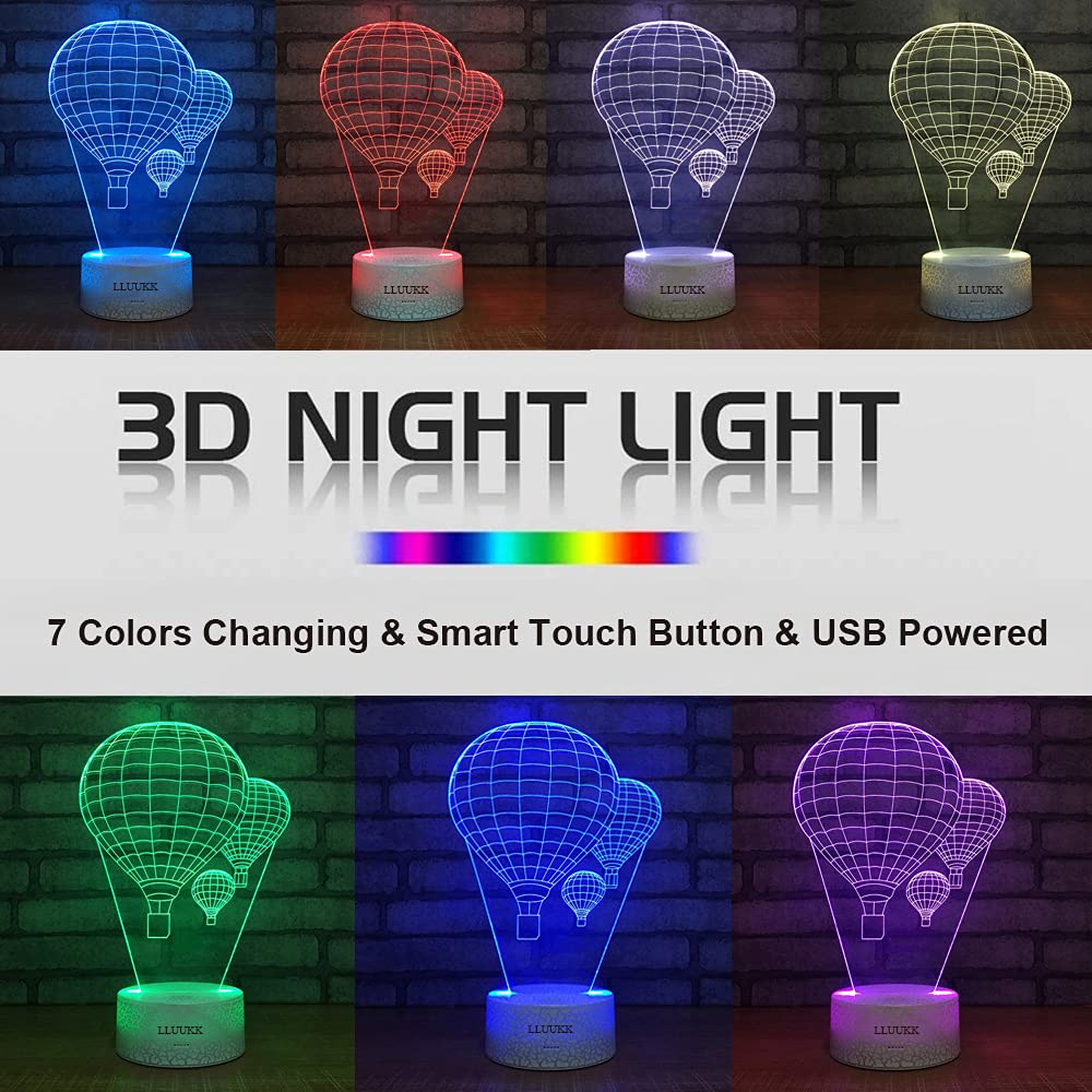 3D Dog Night Light Lamp 7/16 Color Change LED Touch Switch