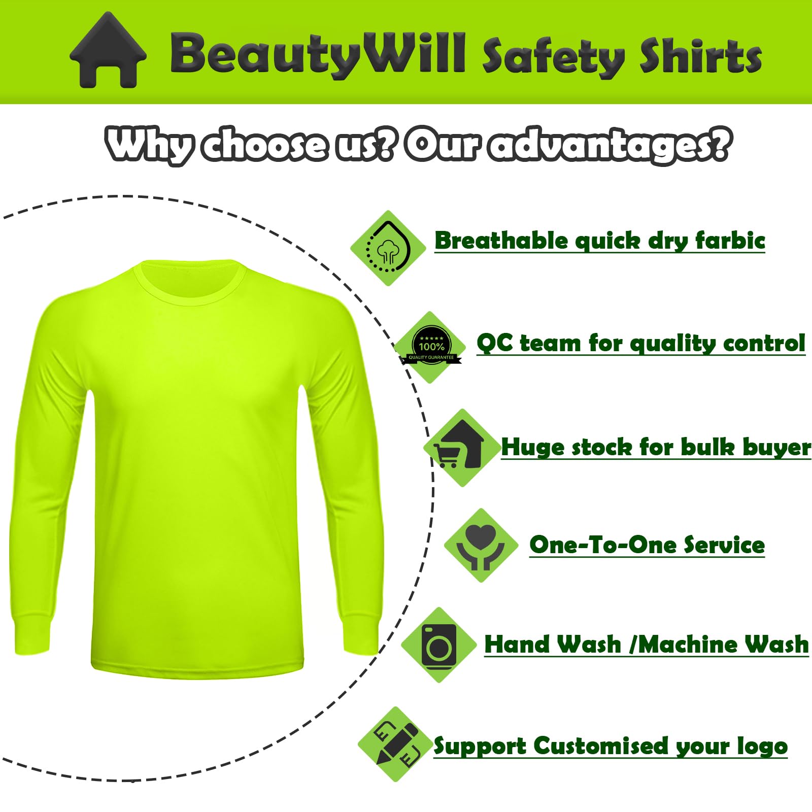 Mens Work Shirts Custom Logo Dry Fit T Shirts Personalized Athletic Construction Activewear Fishing Running Apparel?Yellow?Long Sleeve?X-Large?