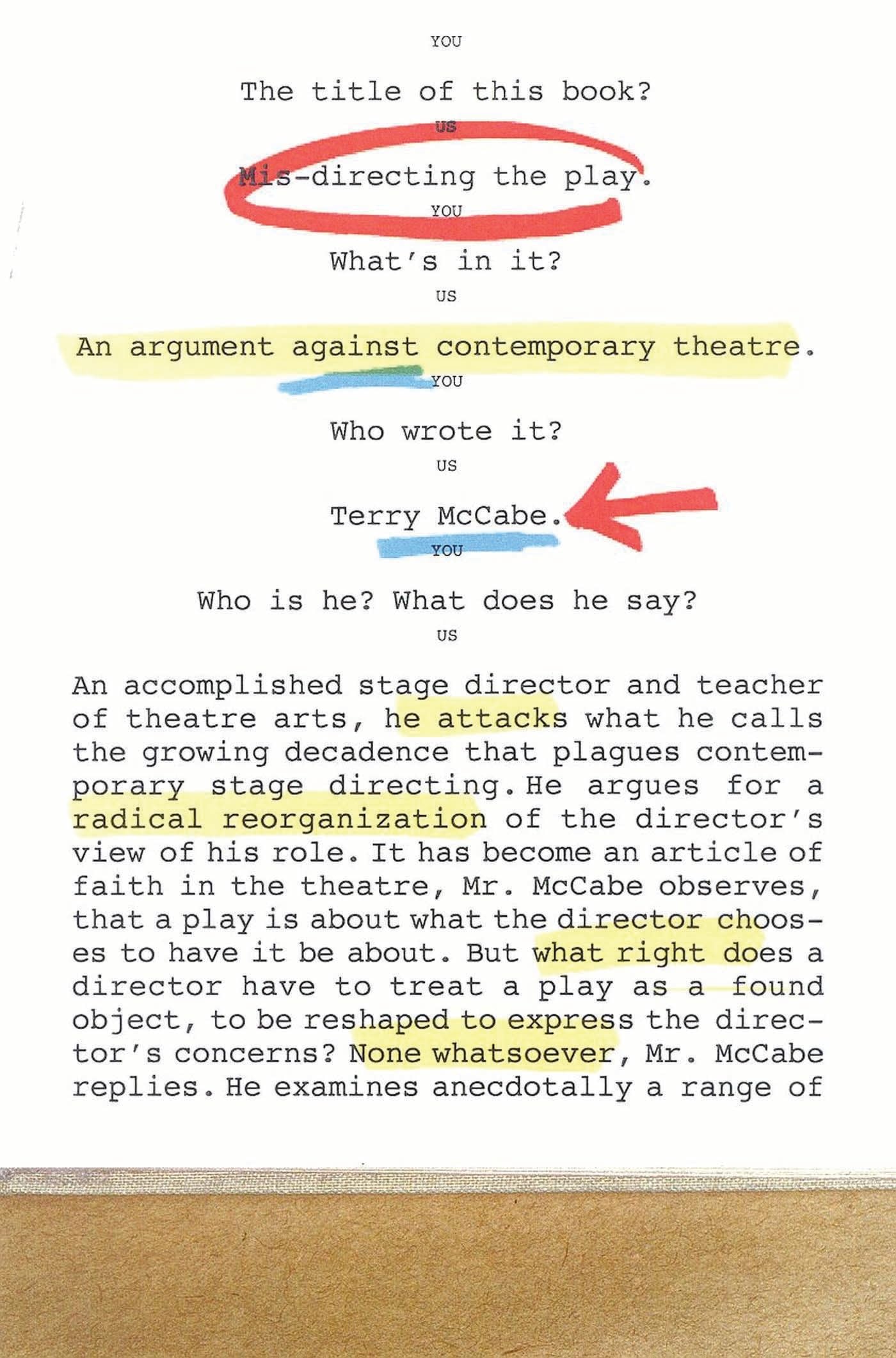 Buy Mis-directing the Play: An Argument Against Contemporary Theatre โ BookShops.in