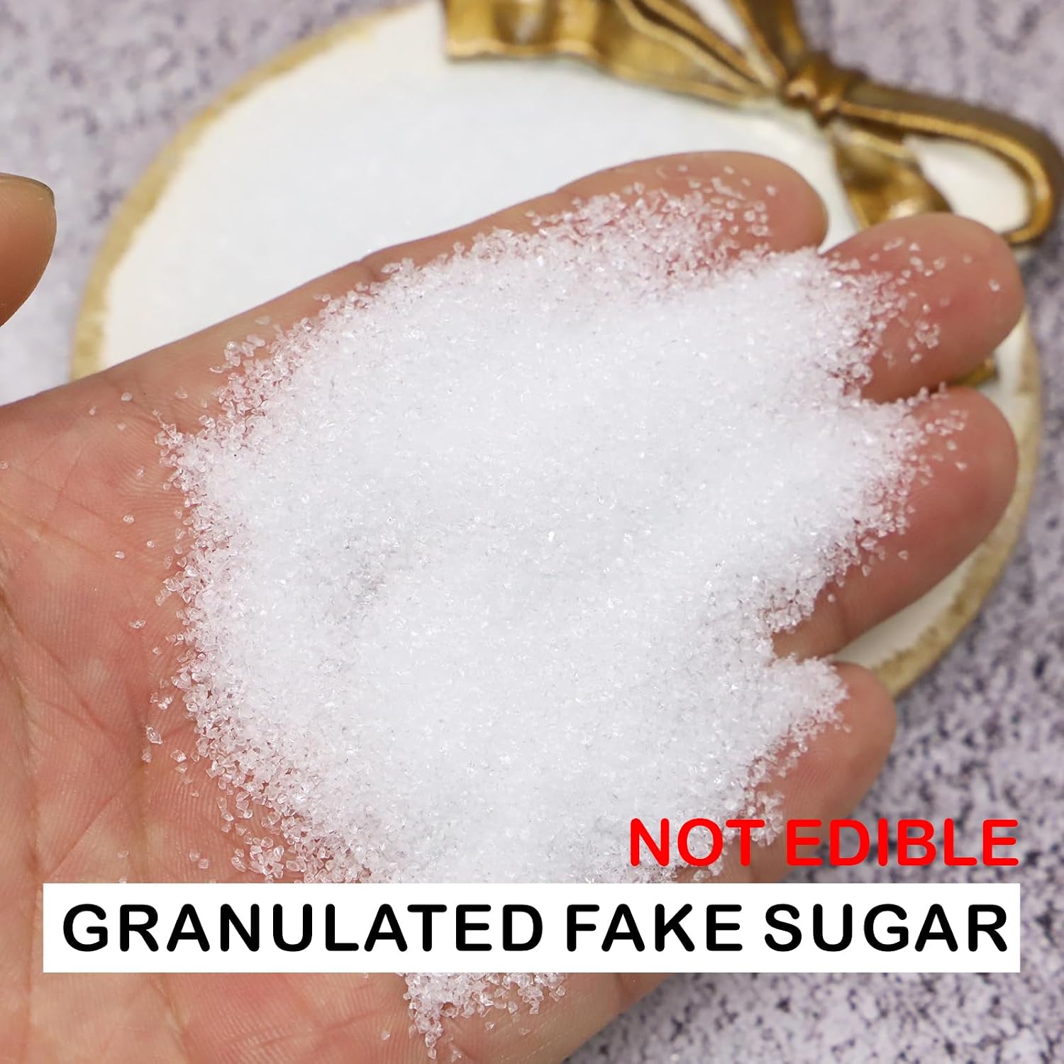 NOT Edible Faux Artificial ice Slushie, Faux Powdered, Faux Granulated, Faux Crystal, Faux coarse Glass Sprinkles Embellishment, for Polymer Clay, DIY Craft Supplies (100grams) (#2 Granulated)