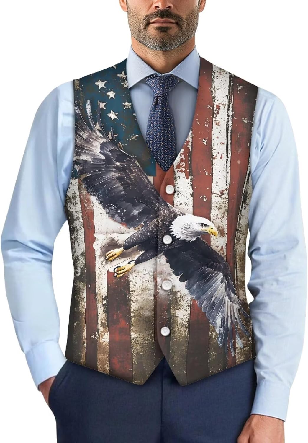 Suit Vest for Men Big and Tall V-Neck Formal Vest Slim Fit Button Waistcoat Vests
