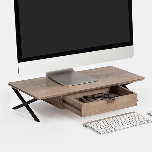 Anji Mountain Soporte para monitor, organizador de escritorio y elevador para laptop, elevador ergonómico para monitor, soporte de monitor que