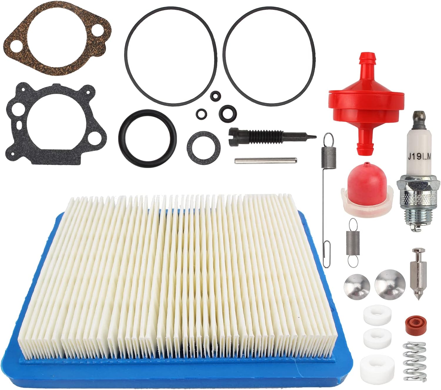 498260 Overhaul Carb Rebuild Air Filter Kit Fit for 498260 492495 493762 for 5 HP Quantum Vertical Shaft Engine Lawn Mower Yard Machine Sears for Craftsman 4 Cycle Snowblower
