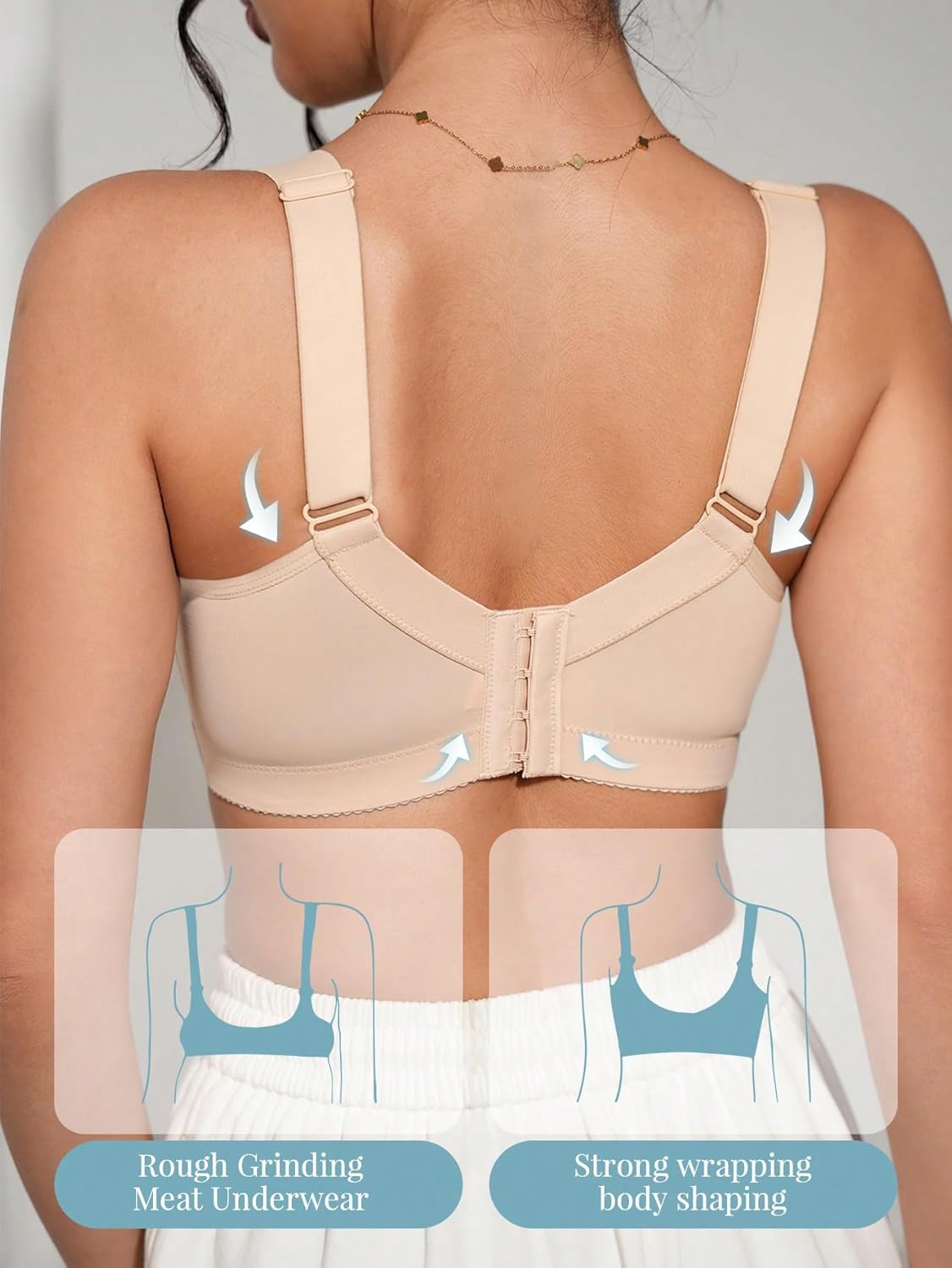 OYOANGLE Women's Push Up Lace Bras Underwire Adjustable with Wide Strap Lingerie Shaping Support Sexy Bras - Image 4