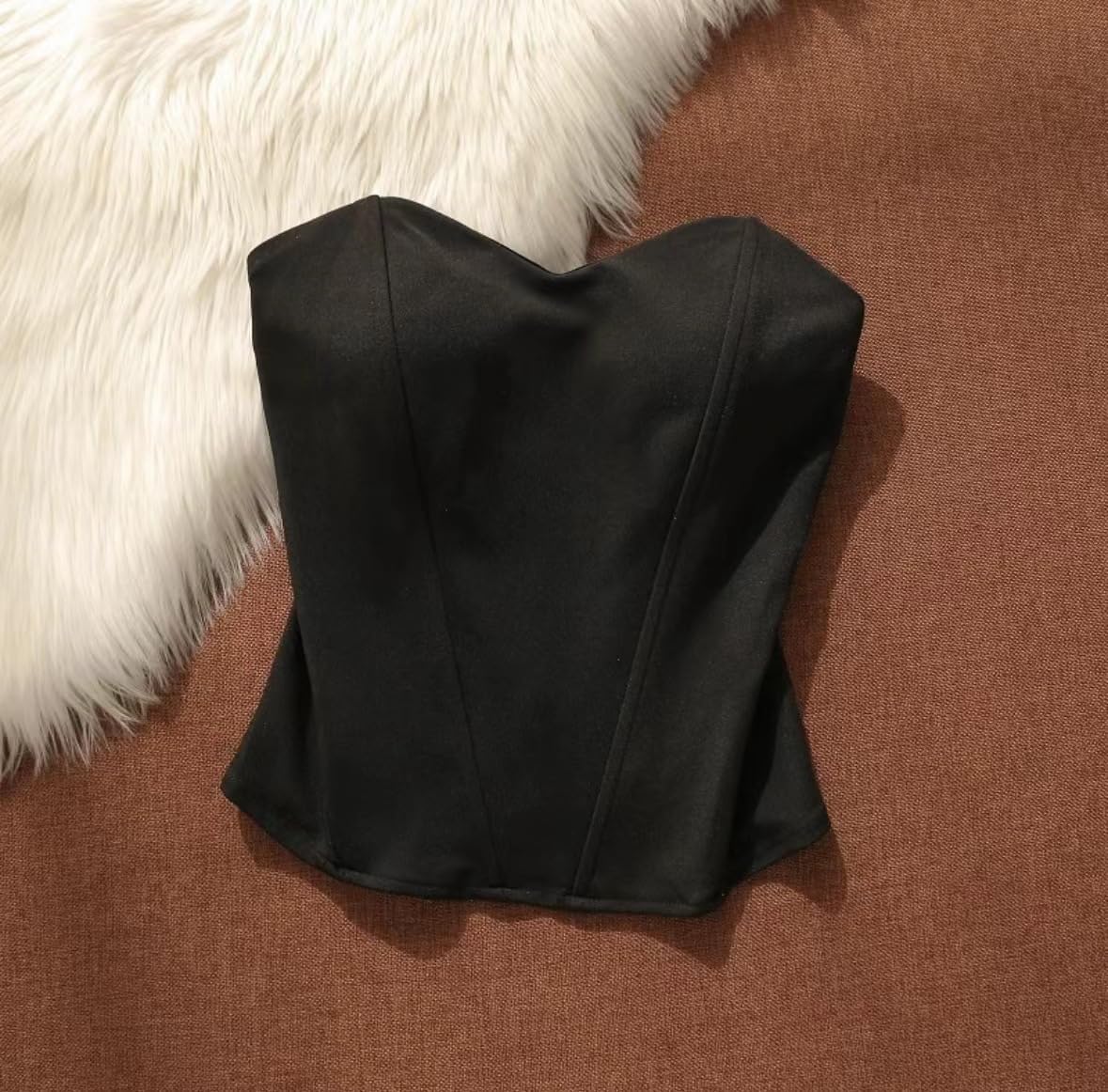 Sexy Women's Strapless Bustier Corset Top with Padded Bust | Adjustable Zipper & Fishbone Boning Body Shaping Tube Top - Image 7