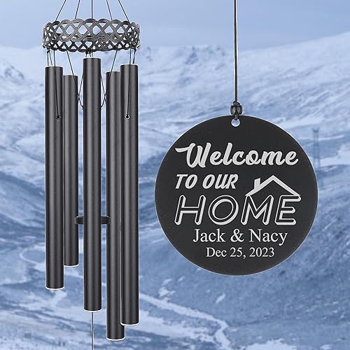 Campana de viento personalizada para inauguración de la casa, campanilla de viento personalizada, regalo de inauguración de la casa para nuevo