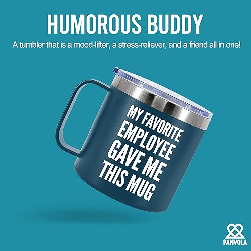 Miniatura 10 de Taza de café aislada de 14 onzas con asa y tapa, regalo para jefes, gerente de empleador de parte de un compañero de trabajo, vaso térmico de acero