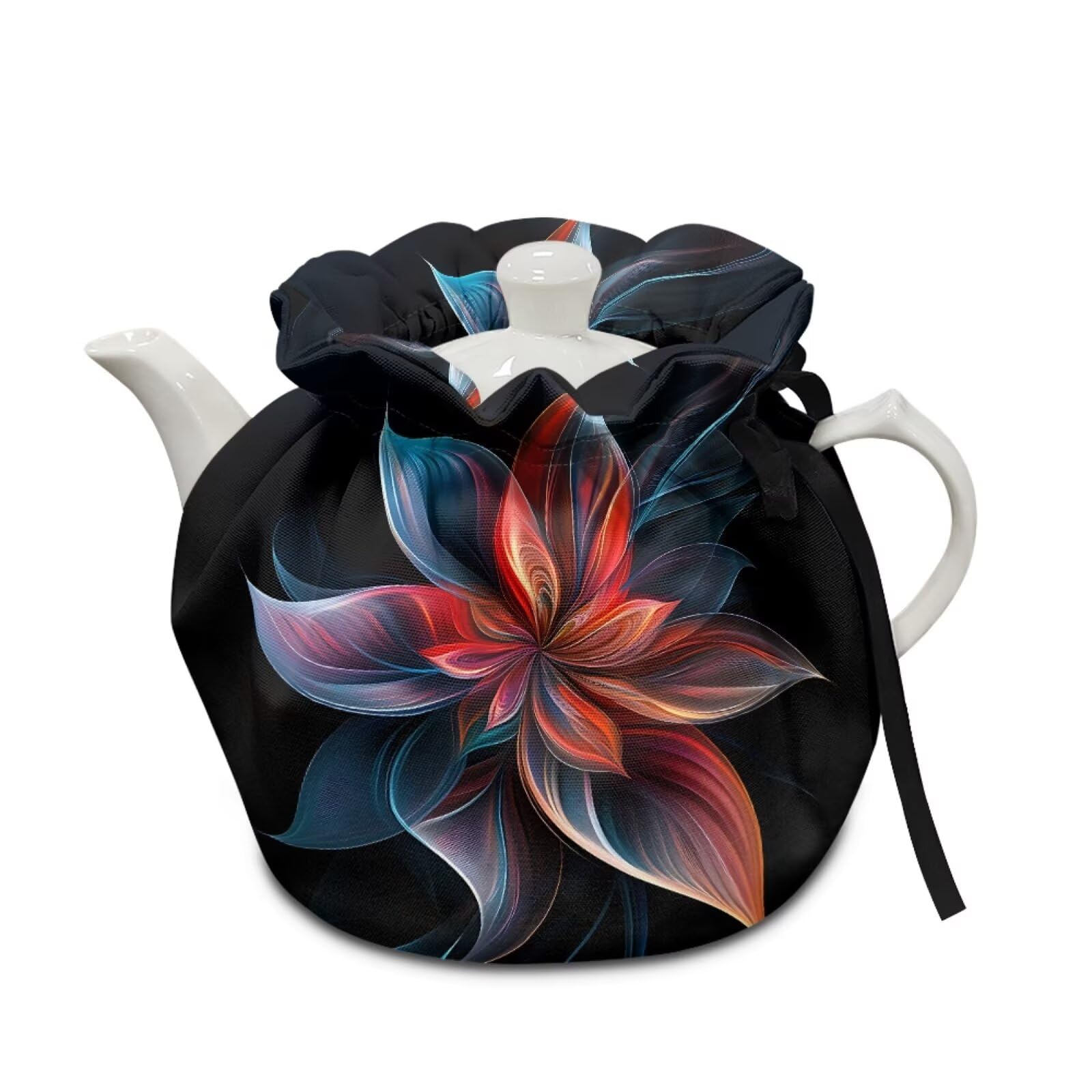 Boho Flower Tea Cozy Cover Insulated Dust Cover for Teapot Modern Tea Pot Covers for Keeping Warm Kettle Protector Covers Washable Portable Party Decoration