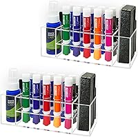 Vista 9 de Soporte magnético acrílico para rotuladores de borrado en seco, 10 ranuras para rotulador magnético transparente, almacenamiento magnético