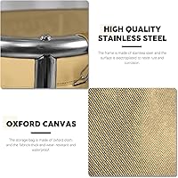 Vista 4 de Carrito de lavandería comercial con ruedas, gran rodillo de 11.35 bushels con cesta desmontable forrada en lona impermeable, acero inoxidable