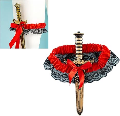 Porte-jarretelles Dentelle Avec Nœud Pour Femme - Harnais Style Pirate/cosplay - Accessoire Fête, Halloween - 8
