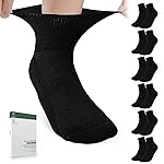 Bulinlulu Diabetic Socks for Women Men,6 Pairs Non Binding Diabetic Ankle Wide Socks with Seamless Toe 6-9 9-11 13-15(Extra Large,Black-6 Pairs)