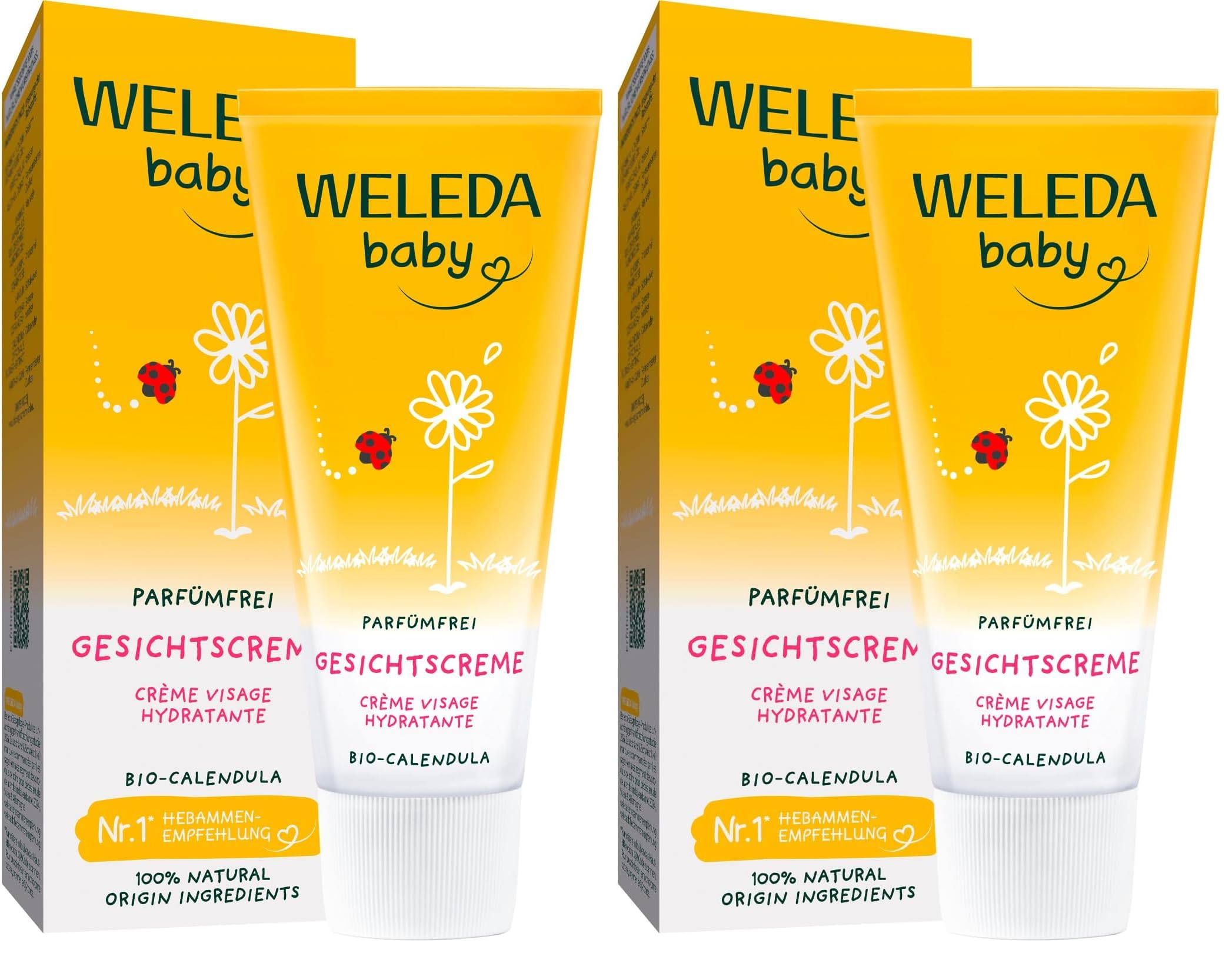 WELEDA Bio Baby Calendula Gesichtscreme parfümfrei – Naturkosmetik Feuchtigkeitscreme mit Mandelöl & Bienenwachs zur Pflege von trockener Haut. Natürliche Gesichtspflege für Babys & Kinder (1x 50ml)