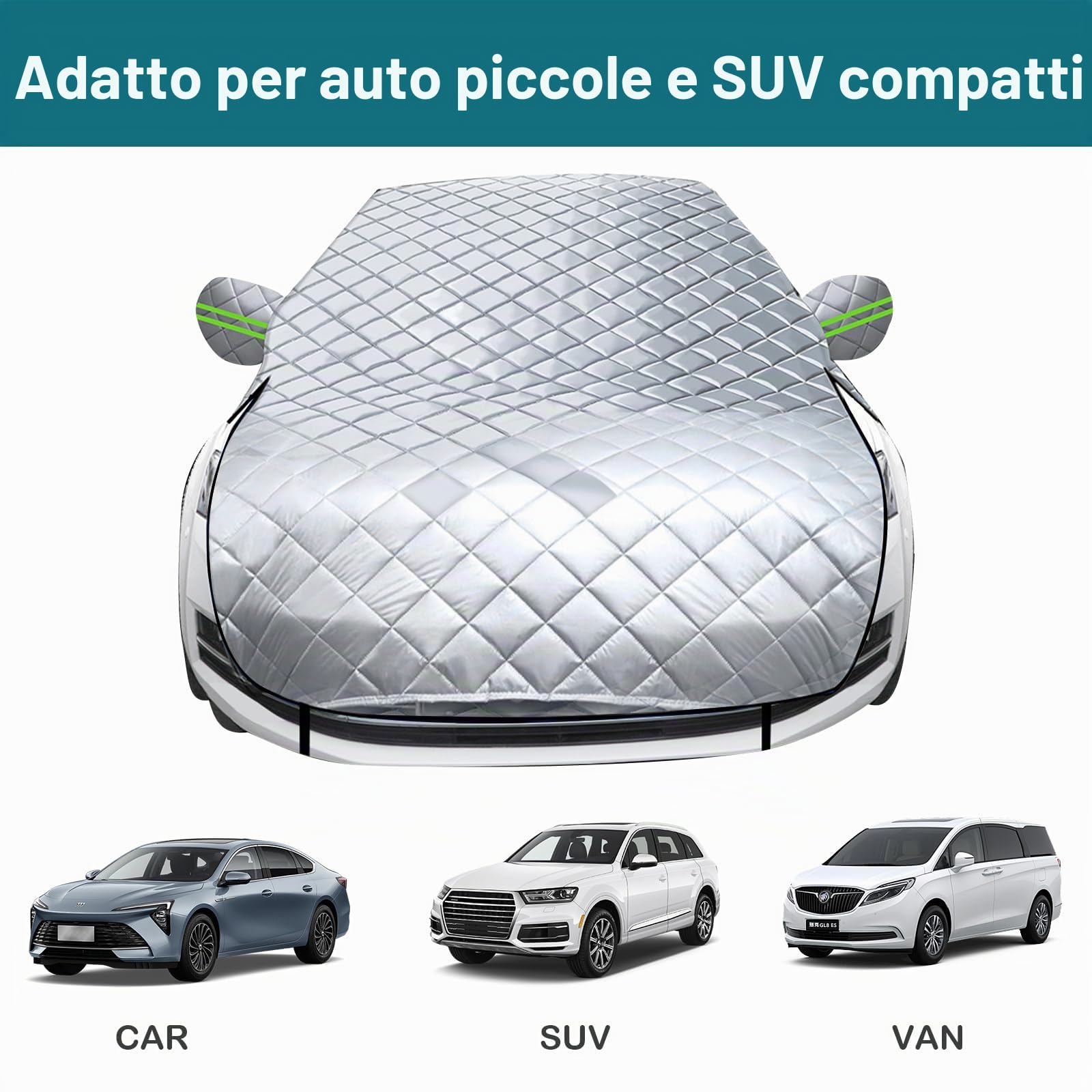 hifrom Copertura parabrezza auto, neve, auto, motore, copertura invernale per parabrezza, protezione UV, per auto, SUV, camion, furgoni