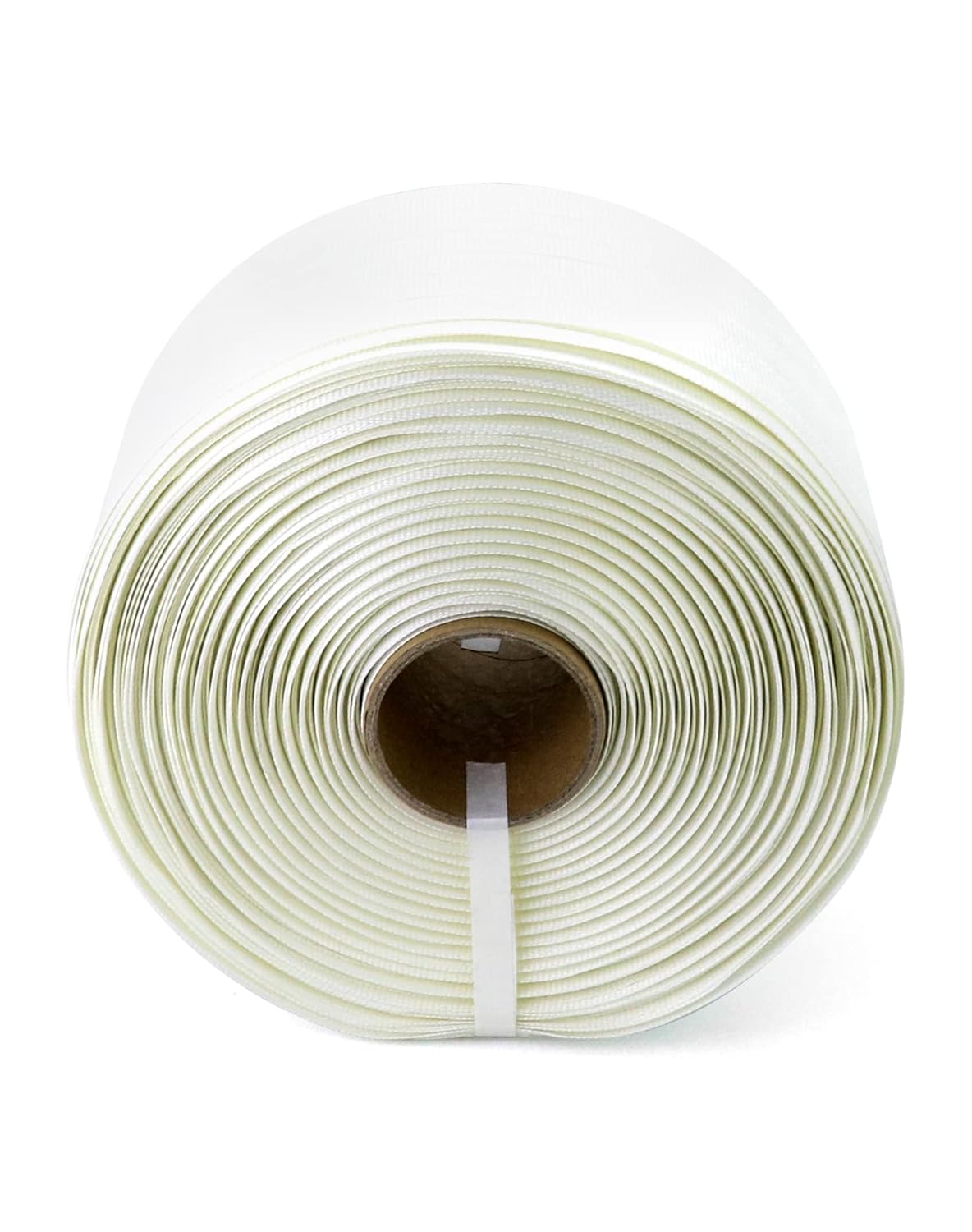 QWORK 3/4" x 1640' Woven Cord Strapping Roll, Heavy Duty Polyethylene Braided Rope Strap Roll, 1830 lb Strong Break Strength 6" x 3" Core, Strength and Flexibility, White