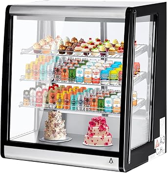 7 Cu.Ft Commercial Cake Display Refrigerator Countertop Refrigerator Display Merchandiser with LED Lighting & Adjustable Shelves | Glass Door for Cafes, Bakeries & Restaurants