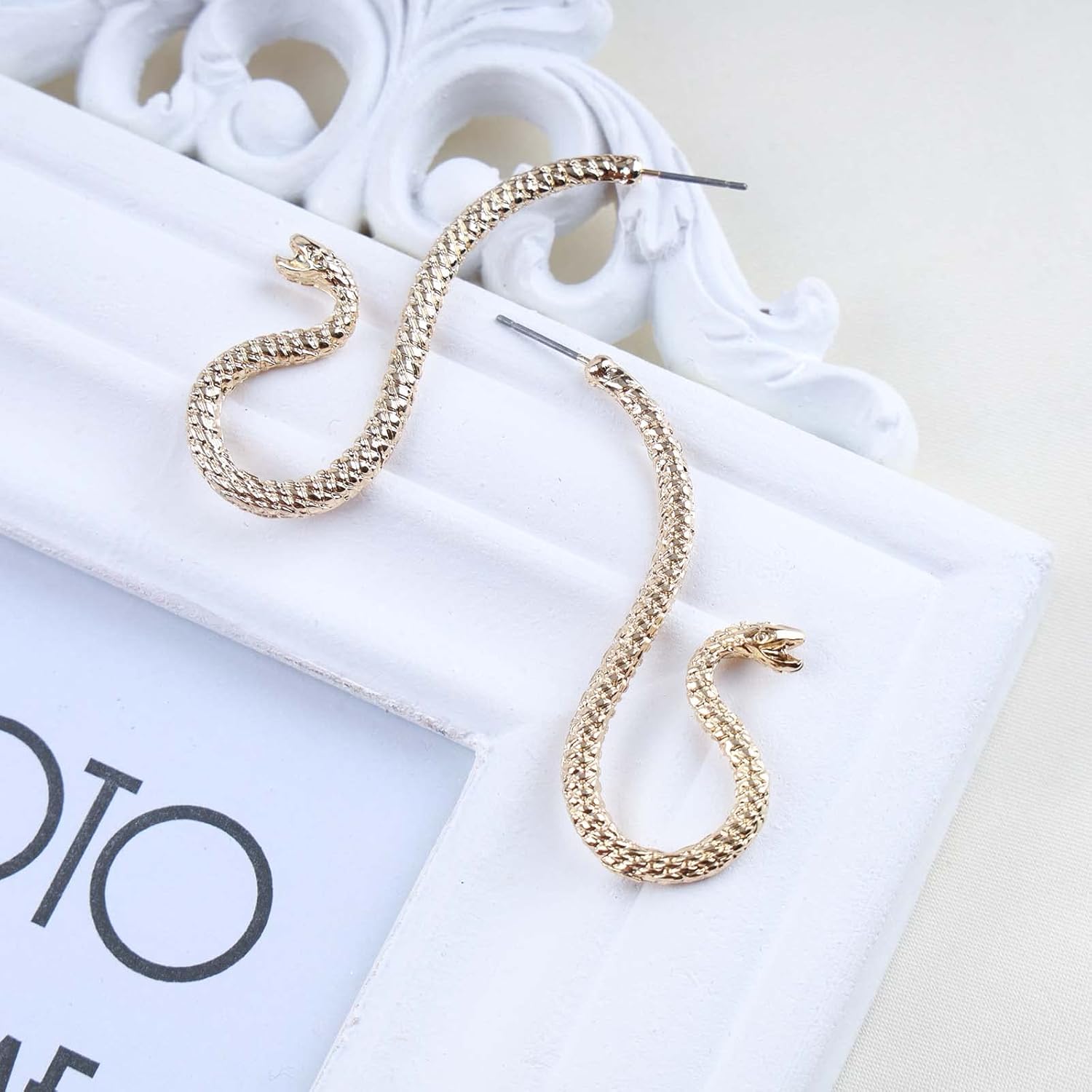 Andelaisi Boho Snake Earrings Vintage Devil Snake Dangle Earrings Wave Serpent Stud Earring Personalized Snakes Halloween Earring Jewelry for Women - Image 7