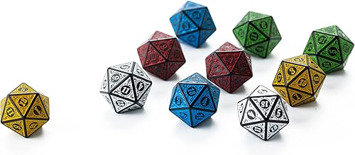 Vista 84 de SmartDealsPro Paquete de 10 dados poliédricos D20 de 20 caras para juego de mesa DND RPG MTG (mezcla de colores)