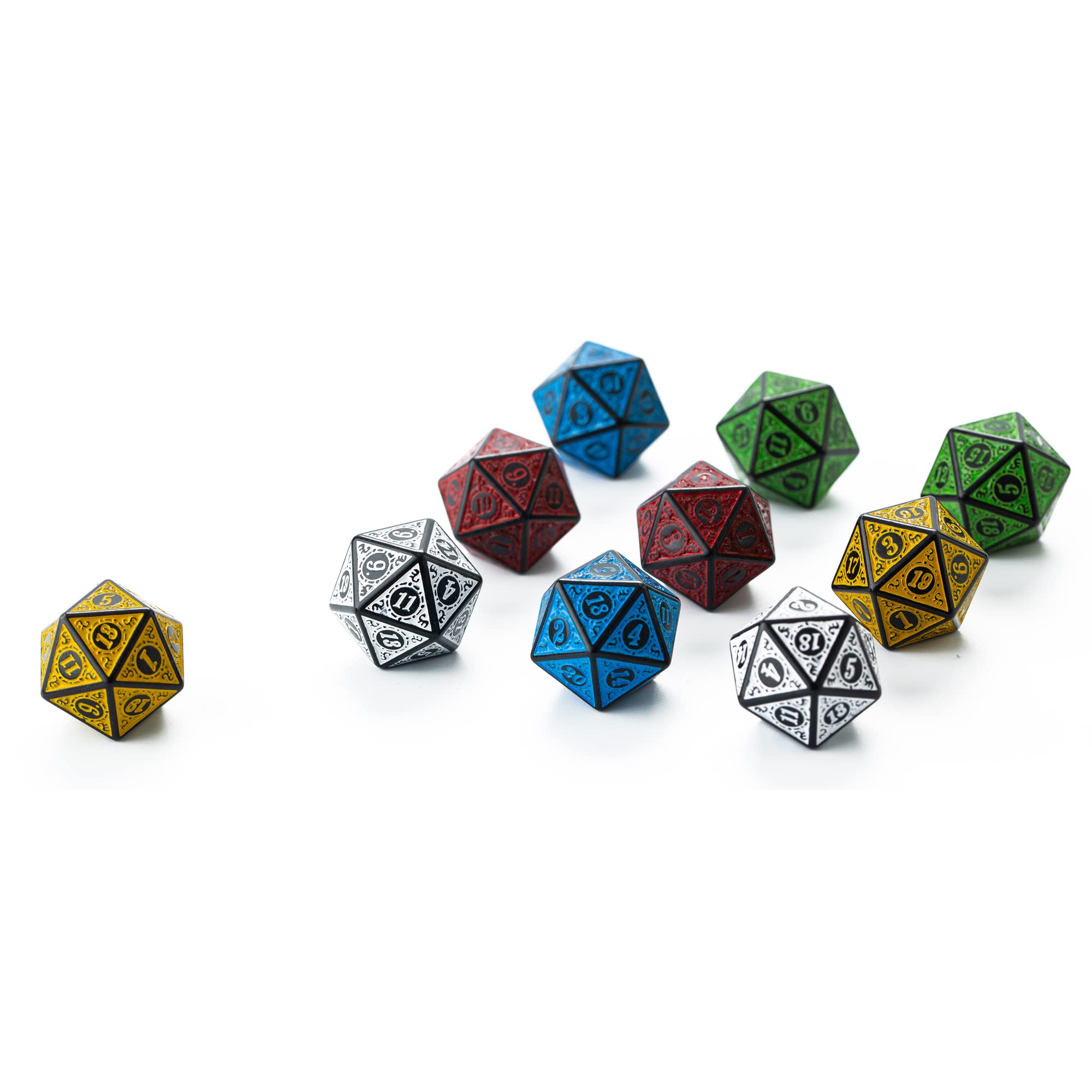 Lot de 10 dés polyédriques D20 pour jeux de table DND RPG MTG