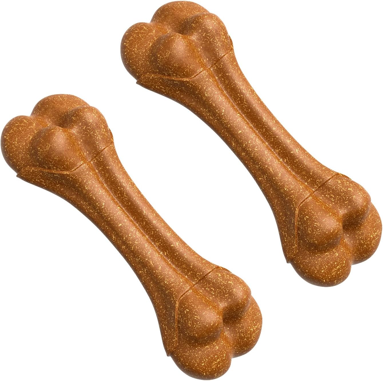 Indestructible Dog Toys, Tough Dog Chew Bone Puppy Toy for Chewing & Cleaning Teeth, [2 Pack] Real Beef Flavour Pet Bones for Puppies and Small Dogs