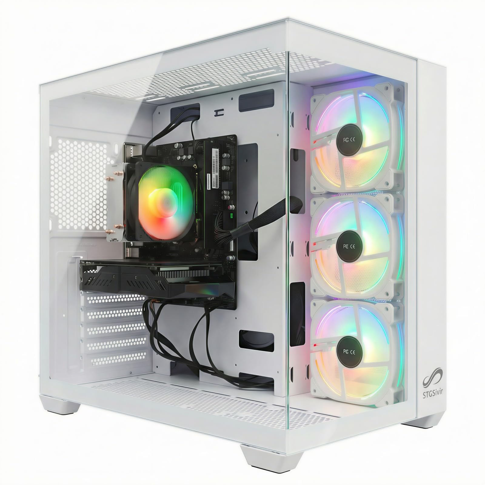 STGSivir PC Gaming Fisso, Ryzen 7 5700X, RTX 3050 6G,16G DDR4,1T SSD