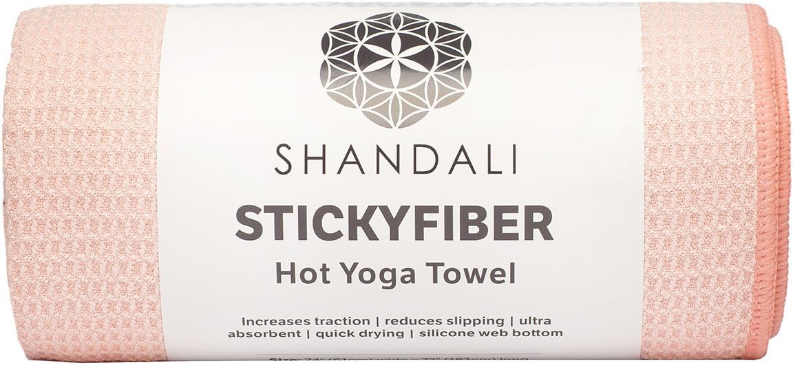 Shandali Hot Yoga Towel - Mat-Sized, Microfiber, Super Absorbent, Anti-Slip, Injury Free, 24" x 72" - Best Bikram Yoga Towel - Exercise, Fitness, Pilates Gear