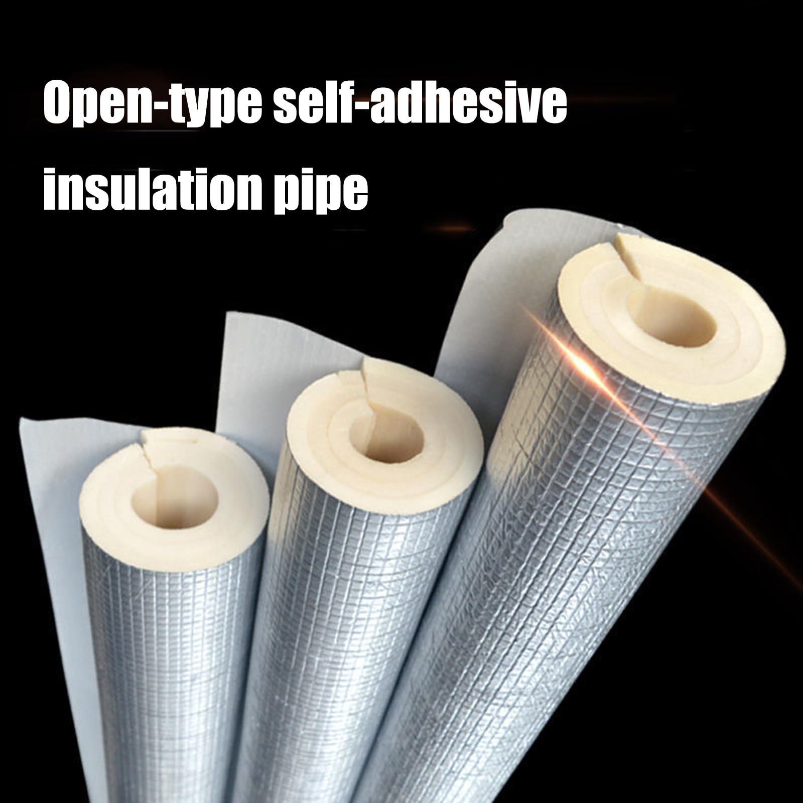 Aislamiento De Espuma para TuberíA,Coquilla Aislante De Papel Aluminio Autoadhesivo,Firmemente Adherido,Adecuado para El Aislamiento De Conductos De Aire Acondicionado