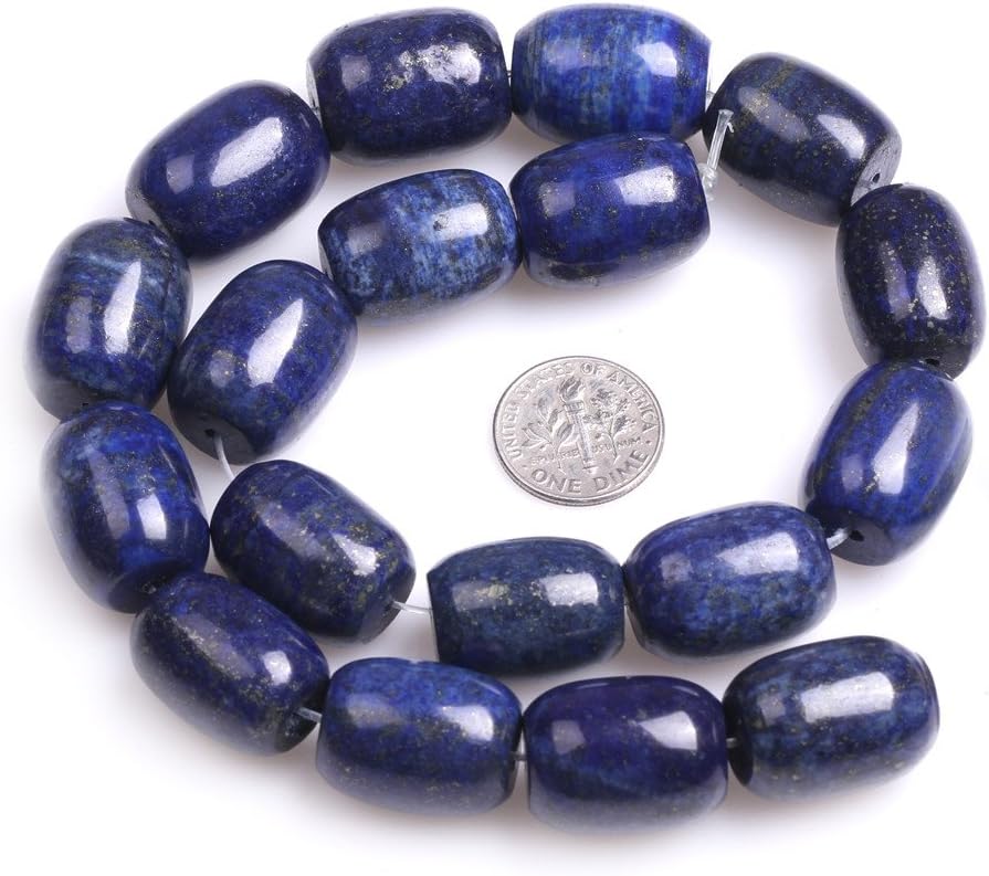 Column Natural Blue Lapis Lazuli Stone Buddha Beads for Jewelry Making 15'' (15x20mm)