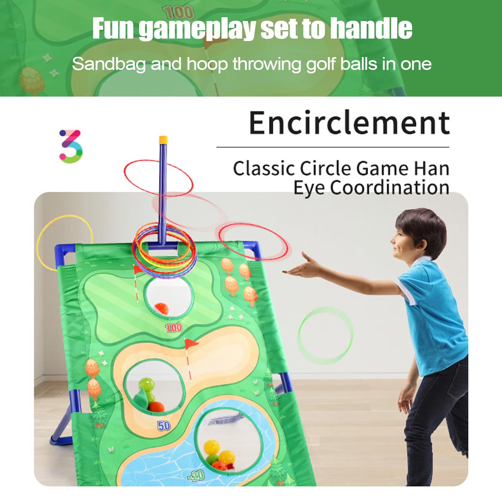 Genérico Golf Simulator, Practice Game, Interactive Chip Ball Target Training Kit with Adjustable Skill Levels, Sticky Silicone Swing Mat for Enhanced Stability, Home Session