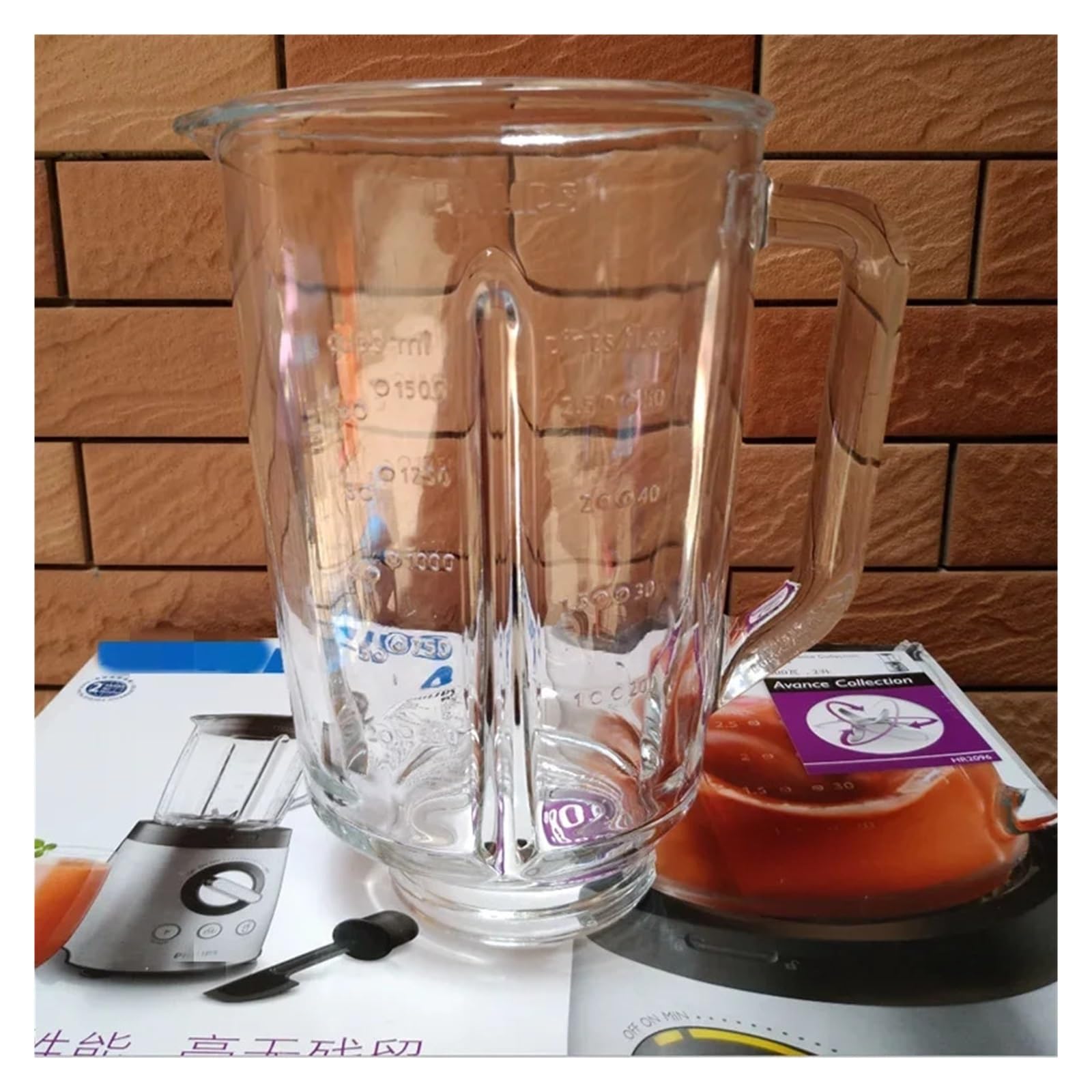 Mixbecher Aus Glas, Kompatibel Mit PHILIPS HR2095 HR2093 HR2096 HR2195 HR2196, Ersatz Von Mixer-Ersatzteilen