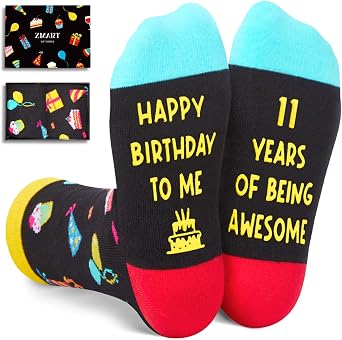 Zmart Birthday Gifts Ideas - Socks for Boys Girls Age 5-12, Presents for 5-12 Year Old Tween