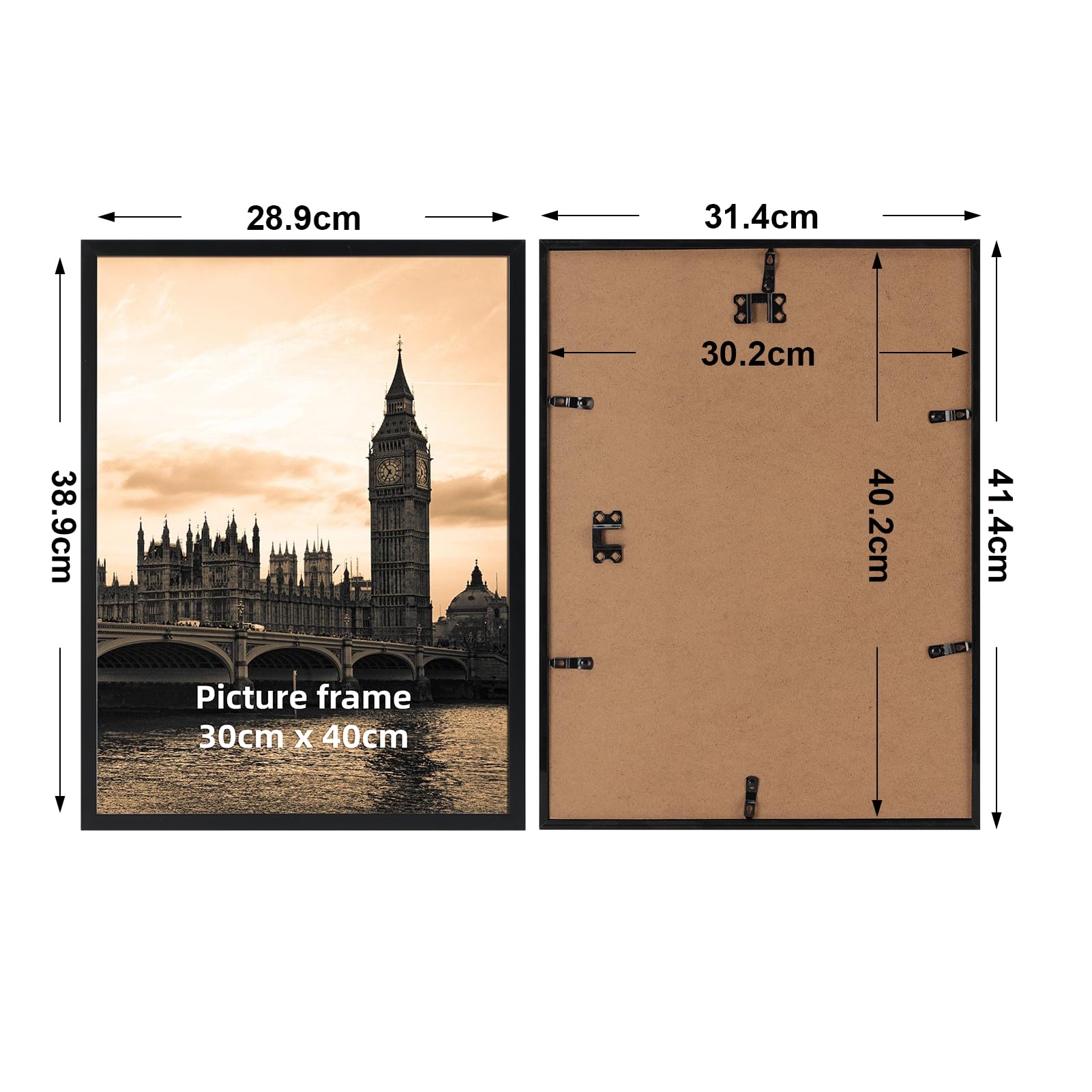Hoikwo Black 30x40 Picture Frame Pack of 3 - Image 2