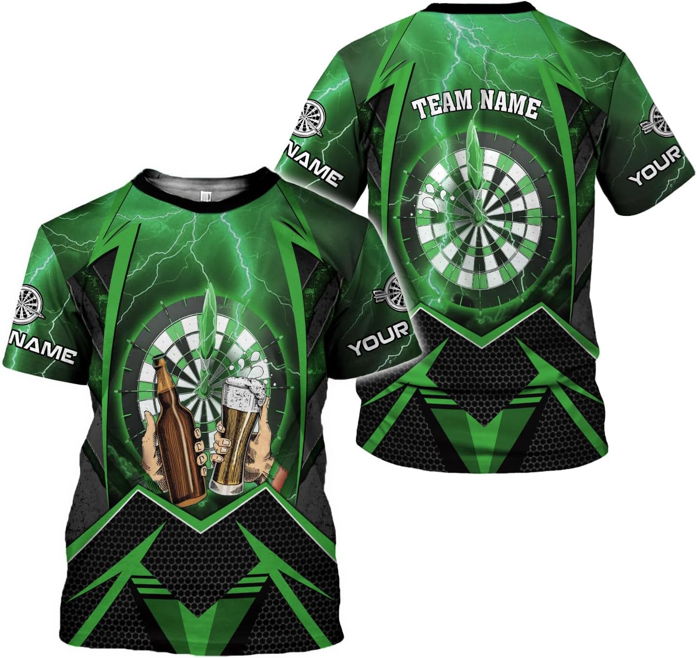 Personalized Dart Beer 3D Shirt for Men Women, Custom Name, Team Name Dart T-Shirt, Dart Beer 3D Shirt for Darts Player