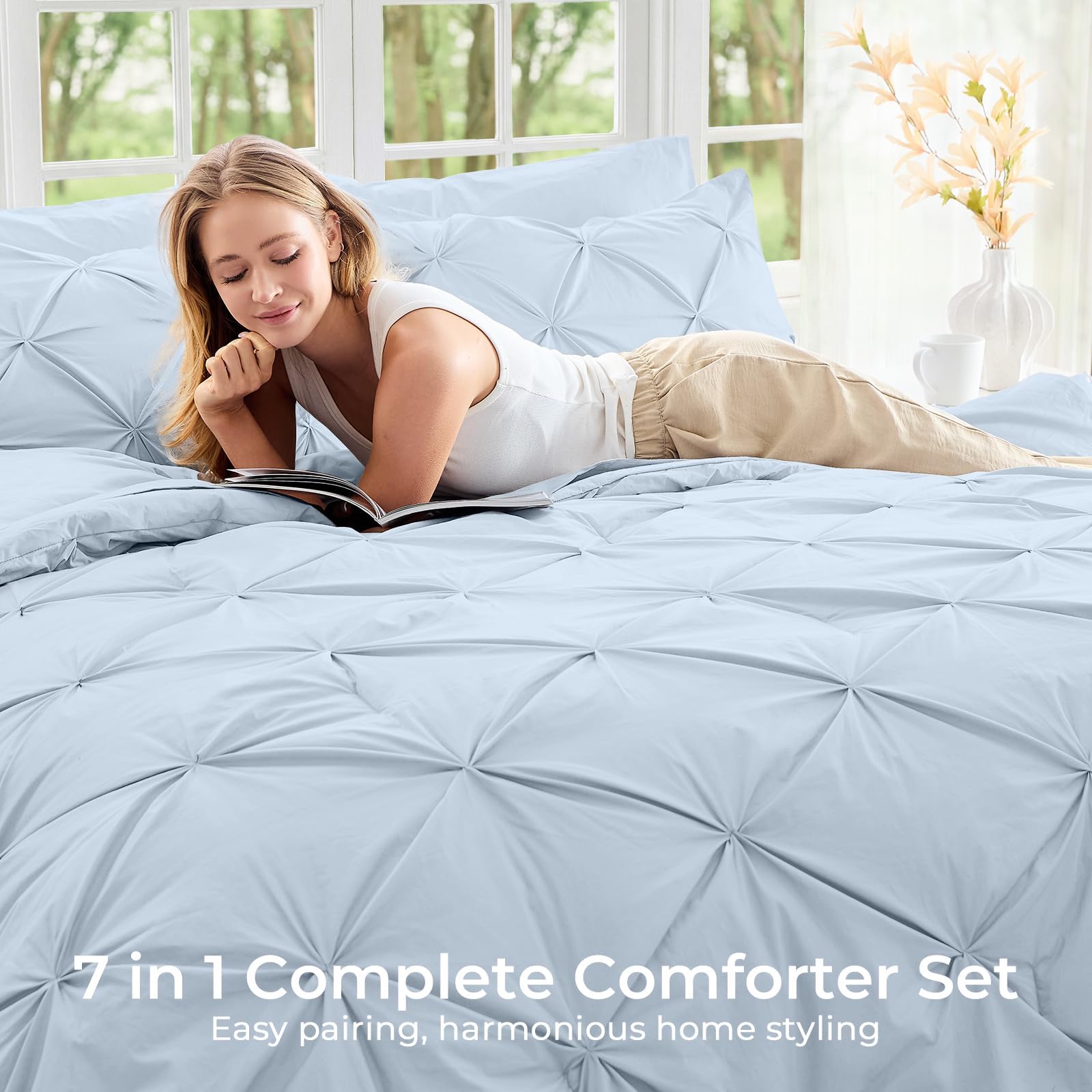 Amazon.com: Sasttie Queen Comforter Set, 7-Piece Bed in a Bag