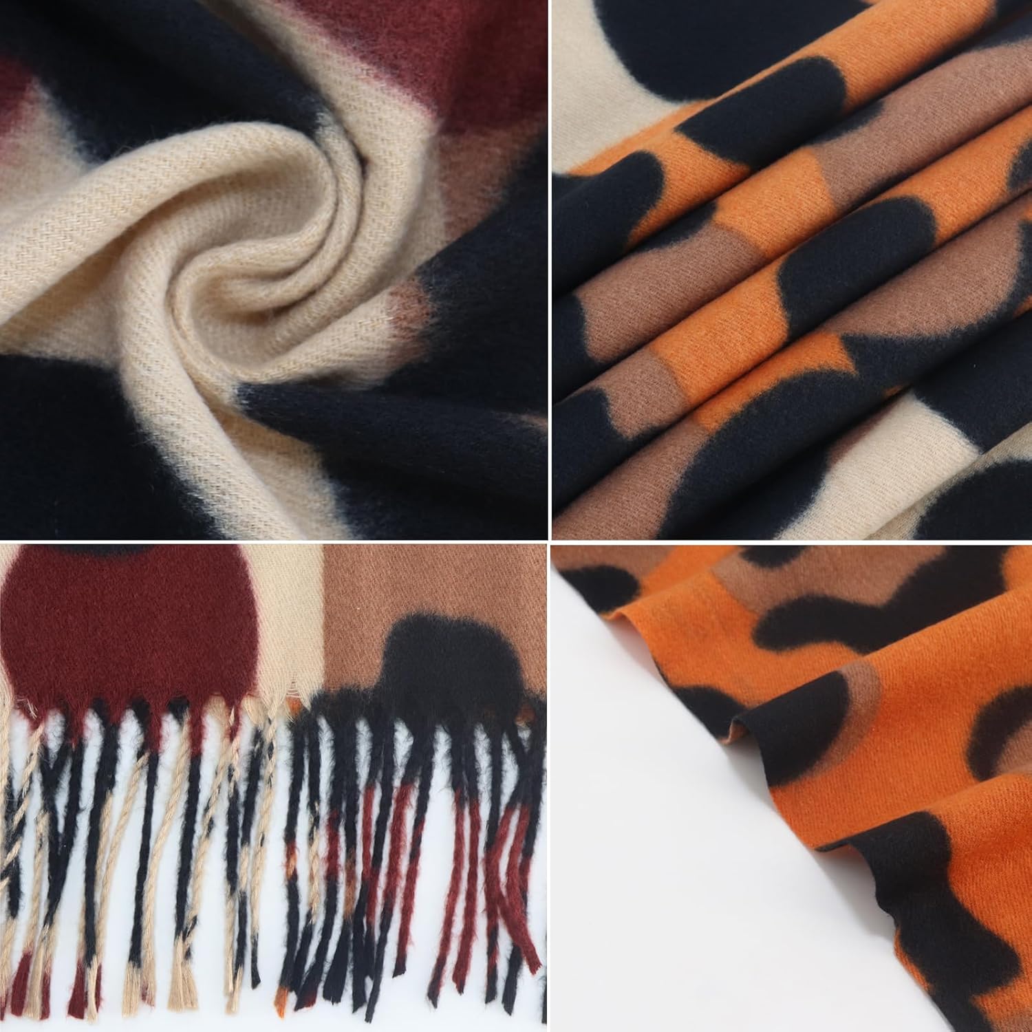 Winter Pashmina Scarf Shawl-Super Soft Warm Fashion Leopard Pashmina Wrap for Women Travel - Image 2