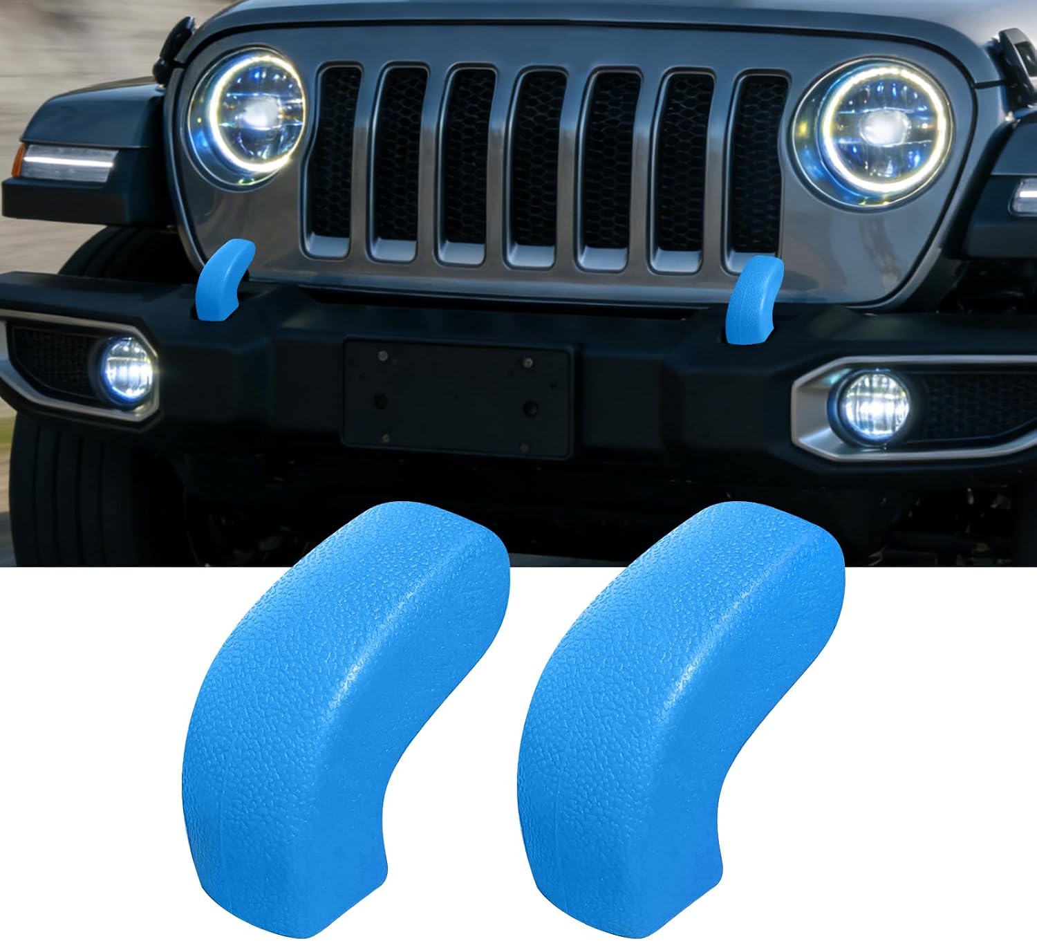 Bumper Tow Hook Covers Compatible with Jeep Wrangler JK JL & Jeep Gladiator JT 2007-2025 Accessories,2PCS-Yellow