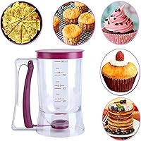 Vista 6 de 4 Cup Pancake Cupcake Batter Dispense, 900mL Pancake Dispenser For Batter With Measuring Label Squeeze Handle Bracket and Silicone food brush for